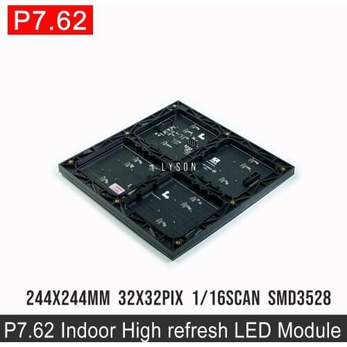 Free Shipping P7.62 Indoor SMD 3-in-1 Full Color LED Panel Module 244x244mm 32x32 dots