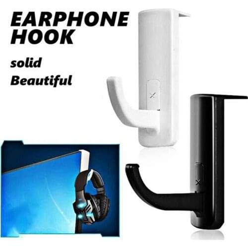 Hot 1Pcs Universal Headphone Holder Headset Hanger Wall Hook PC Monitor Earphone Stand 2 Color Hangable Earbuds Holder Supplies