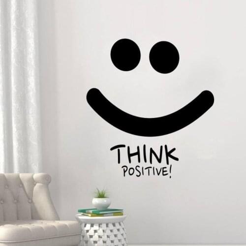 Think Positive Smile Wall Decal Motivation Quotes Inspiration Wall Sticker Wall Sayings Home Interior Decoration 2293