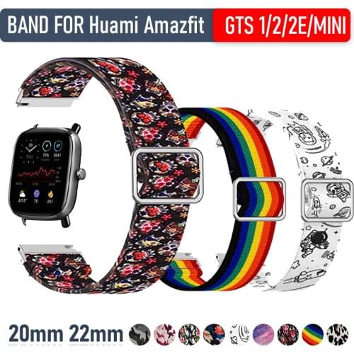 20mm 22mm Elastic Nylon Watchand for Amazfit GTS 2/2e/mini Watch Band for Huami Amazfit GTS Watch Adjust Wrist Strap Bracelet