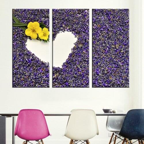 Unframed Canvas Painting Lavender Loving Picture Unique Oil Painting Wall Painting Art Print and Poster Home Decoration 3Pcs
