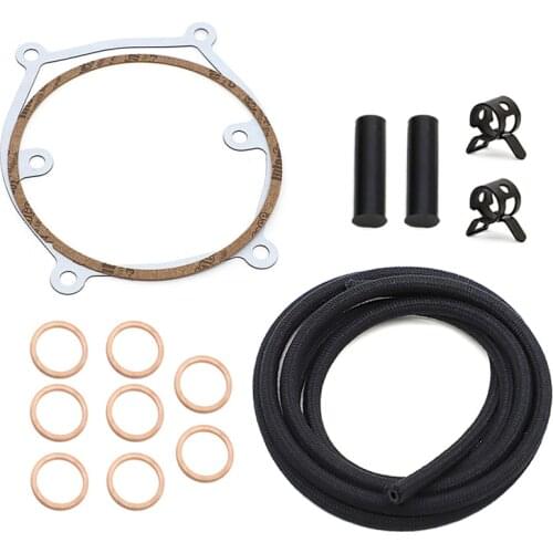 For Chevy GMC 6.2L 6.5L 1982 - 2005 Turbo Fuel Injector Return Line Installation Kit + Washers Caps Clamps Gaskets 72" 183cm