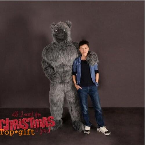 Cosplay Halloween Long Fur Inflatable Werewolf Mascot Costume Suits Cosplay Party Dress Outfits Clothing Advertising Carnival