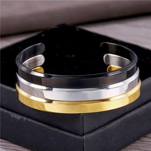 Hot Sale New Products Multiple Colour Big Wide Open Cuffs Stainless Steel Dainty bangle For Unisex Wedding Birthday Gift