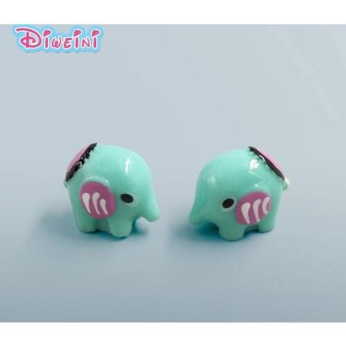 Blue Elephant Bonsai Mini cartoon animal model garden animal resin girl boy toy Miniature Figurine DIY Accessories Decoration