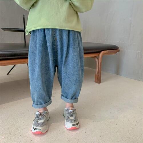 Cool Baby Spring Autumn Jeans Pants For Boys Girls Children Kids Trousers Clothing High Quality Teenagers 2021