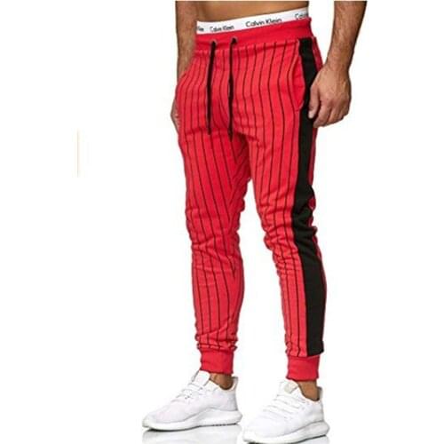 Mens Striped Trousers Man autumn Casual Pants Mens Sports and Leisure Pull Striped Pants Male Long Fitness Sweatpants