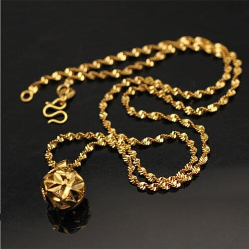 New Trendy Gold Platingl Love Heart Pendant Necklaces Jewelry Rose Gold Chain & Link Wedding Necklace For Women