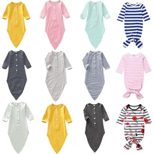 New Causal 0-12M Newborn Infant Baby Boy Girl Solid Sleep Clothes Sleeping Bag Sleepwear Long Sleeve Solid Cotton Jumpsuit
