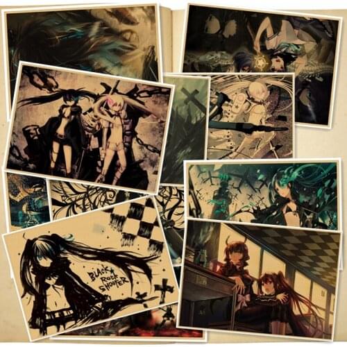New BLACK ROCK SHOOTER Kuroi Mato Takanashi Yomi Yu Koutari Wall sticker Kraft Poster Japanese Anime Poster Retro Poster 42*30CM