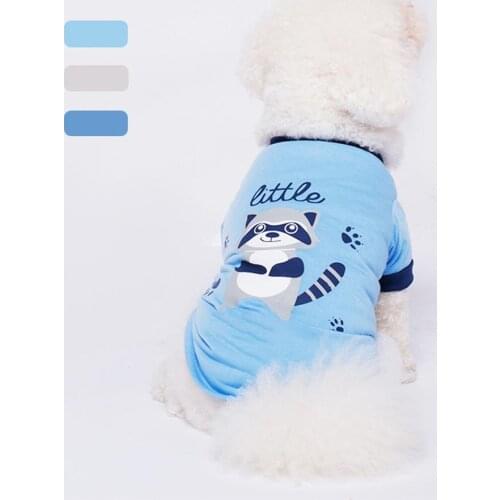 Pet Clothing Spring Summer Breathable Dog Clothes Cute Racoon Printed Puppy Dog Vest T-shirt for Small & Medium Dogs