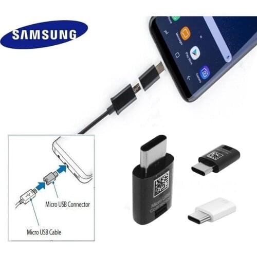 Original Samsung Micro USB To Type C Connector Adapter for Galaxy S21 S20 S10 S9 NOTE 20 10 9 8 A7 A9 Jack Adapter Flash Drive