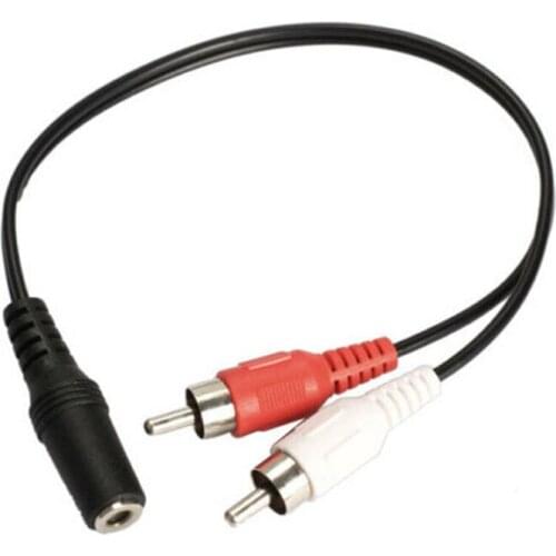 3.5mm 1/8" Stereo Female to 2 Male RCA Jack Adapter AUX Audio Y Cable Splitter