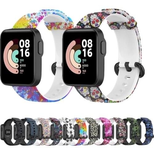 Watch Band for Redmi Watch Print Silicone Rubber Watch Bracelet Replacement for Xiaomi Mi Watch Lite Strap Accessories Women Men