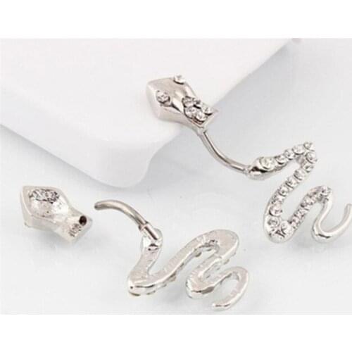 Retail Snake Belly Button Ring Fashion Lady Body Piercing Navel Ring Jewelry Belly Bar Surgical Steel Bar Nickel-free 14G 316L