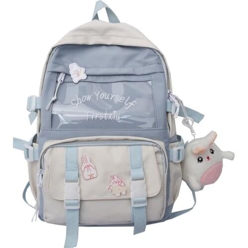 2021Multifunction Women Backpack Teenager Girls Nylon Backpack Student Shoulder Bag Korean Style Schoolbag