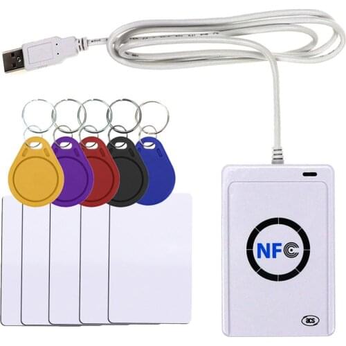 NFC Reader USB ACR122U contactless smart ic Card and writer rfid copier Copier Duplicator 5pcs UID Changeable Tag Card Key Fob