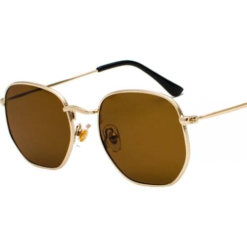 Vintage Sunglasses Men Square Metal Frame Sunglasses Pilot Mirror Classic Retro Sun Glasses Women Luxury Summer Eyewear