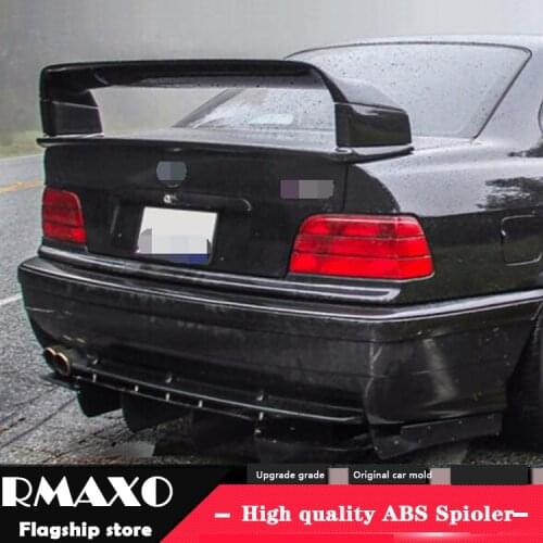 For E36 Spoiler 2006-2018 BMW E36 Spoiler 4D ABS plastic Material Car Rear Wing Color Rear Spoiler