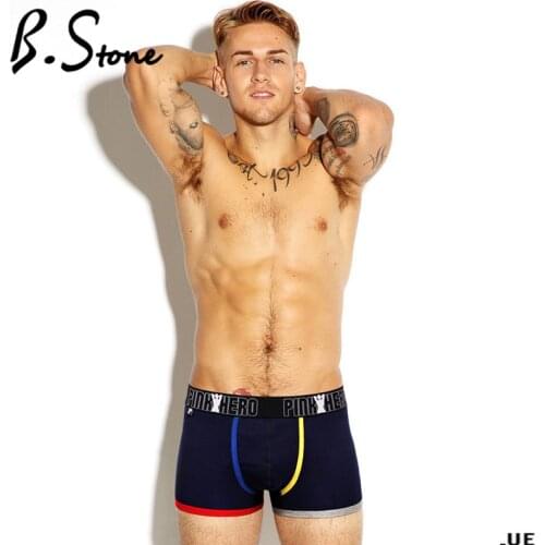 Sexy Men Underwear Boxer Shorts Trunks Cotton Gay Mens Underwear Boxers Brand Penis Pouch U Convex Man Underpants Waist 101227