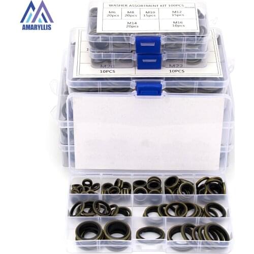 High Pressure Sealing Washer O-Ring Gasket Socket M6 M8 M10 M12 M14 M16 M18 M20 M22 M24 M27 M30 Seal Spare Kit 100pcs-162pcs S28