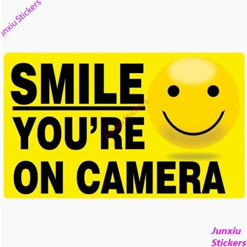 Funny Cover Scratch Smile Youre on Camera Accessories Bodywork Car Stickers Decal Sunscreen Suv Interior KK14*8cm