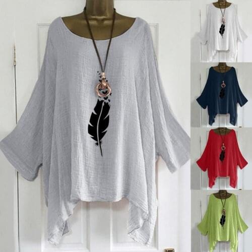 Women T-shirt Feather Butterflies Print Batwing Sleeve Autumn Solid Color Round Neck All Match Blouse for Dating