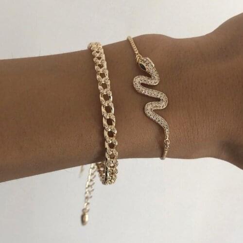 Snake Bracelet For Women Boho Snake Set Charm Chain Cute Animal Bracelets Cute Accessories Jewelry Best Gift Mijue