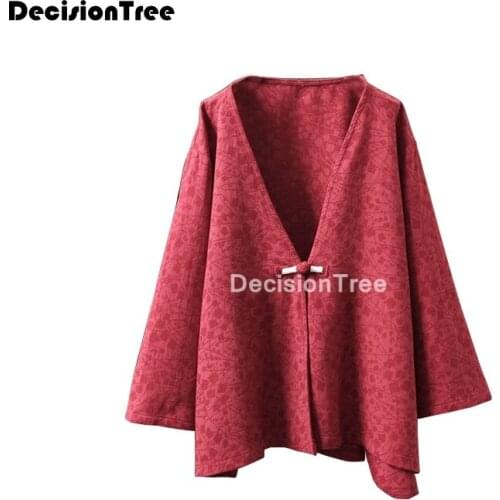 2021 chinese clothing women kimono cardigan shirts tangzhuang ancient hanfu linen tops oriental hanfu hanfu blouse