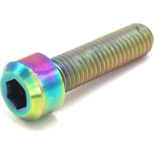 4 PCS M8x30mm Rainbow GR5 Titanium Hex Socket Cap Head Bolts For Motorcycle