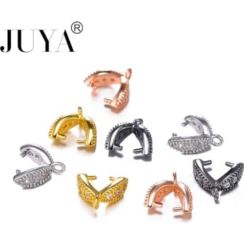 Supplies For Jewelry 2018 NEW Luxury Cubic Zirconia Bail Clasps Bail Pinch Clips Crystal Pendants Necklace Earring Bail Pinch