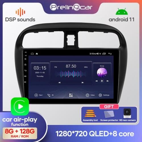 Prelingcar Android10.0 NO 2 din DVD Car Radio Multimedia Video Player GPS Navigation For Mitsubishi Mirage 2012-2018 DSP