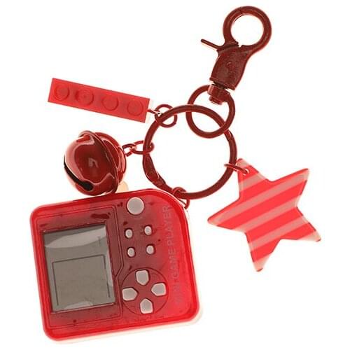 Cute Student Personality Keychain Creative Mini Tetris Game Key Chain Car Bag Ornaments Key Ring Pendant Girls Kids Couples Gift