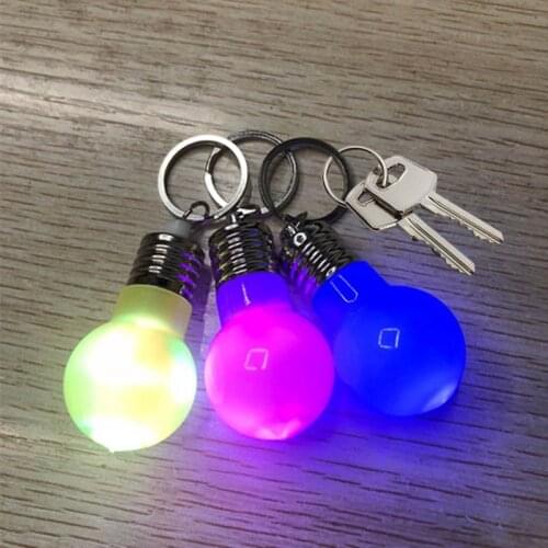 1PC Keychain LED Lighting Mini LED Bulb Key Ring Table Ball keychain Basketball key chain Pendant Random Color