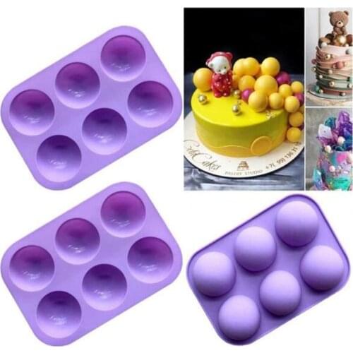 6 Holes Silicone Mold Baking Pan 3D Half Ball Sphere Mold Chocolate Cupcake Cake Mold DIY Muffin Bakeware kitchen Tools