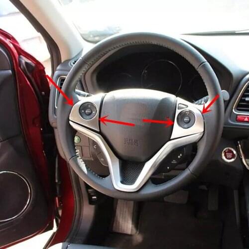 2pcs Chrome plated trim Steering Wheel Decoration Trim Interior Auto Parts Car Covers For Honda Vezel 2014-2018 Car Styling
