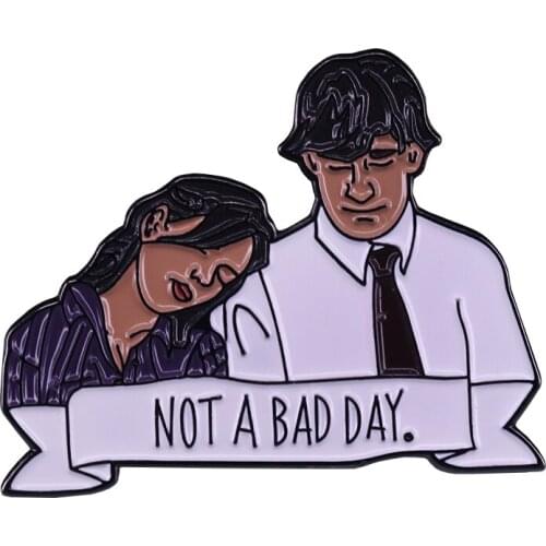 Jim & Pam not a bad day pin The Office fans collection