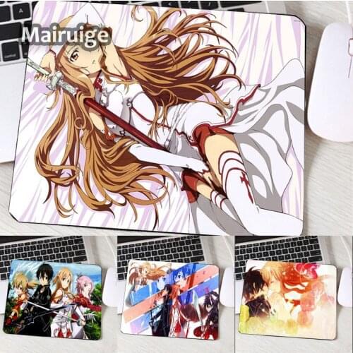 Mairuige Sexy Girls Cute Anime Girl Asuna SAO Sword Art Online mousepad Creative Comic Pattern Printed Gaming Table mouse Mat