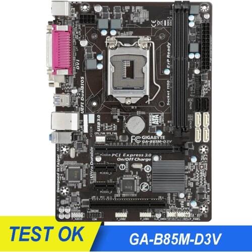 For Gigabyte GA-B85M-D3V LGA 1150 Motherboard DDR3 PCI-E 3.0 USB3.0 16G Desktop SATA III Core i7 i5 i3 Micro ATX Mainboard