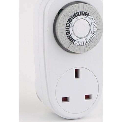 24 HOUR TIME CLOCK SOCKET UK PLUG IN TIMER SOCKET SWITCH MECHANICAL HOME APPLIACES TIMER CONTROL CLOCK