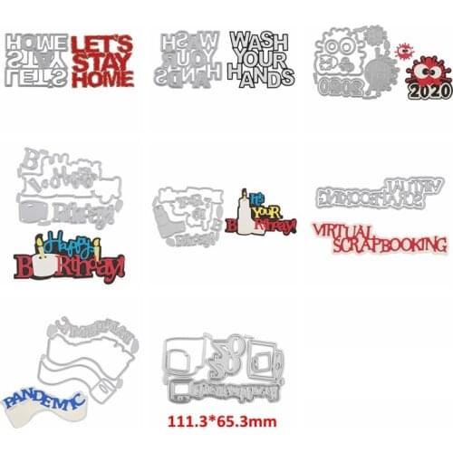 Metal Cutting Dies Words 2020 Happy Birthday Special Font Words For DIY Scrapbooking Craft Paper Cards Embossing Dies New