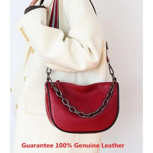 Fashion Genuine Leather Ladies Shoulder Bag Simple Crossbody Bags for Women Luxury Brand HandBags Women Bags Designer Totes Bags