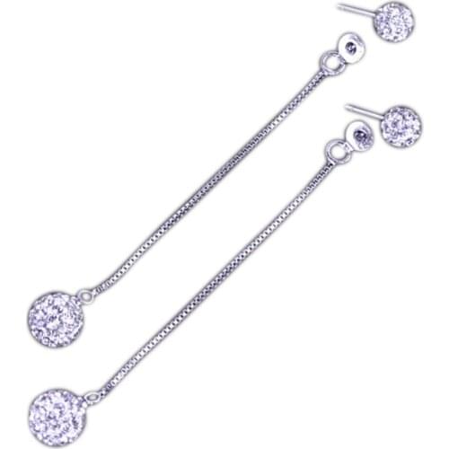 Fashion Sterling Silver Earrings Korean Version Ball Exaggerated Tassel Earrings Color Silver Plating