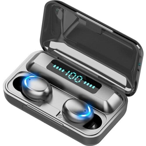 TWS Bluetooth 5.0 In Ear Earbuds with Charging Cabin LED Display Noise Reduction Portable Wireless Sports Mini Touch Earphone
