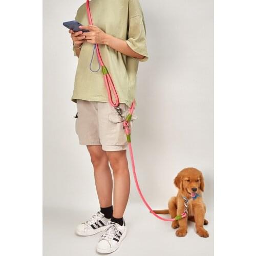 Dog Reflective Leash Pet Nylon Pull-free Hands-free Crossbody Leash Dog Collar Accessories Pet Supplies Chihuahua Accessories