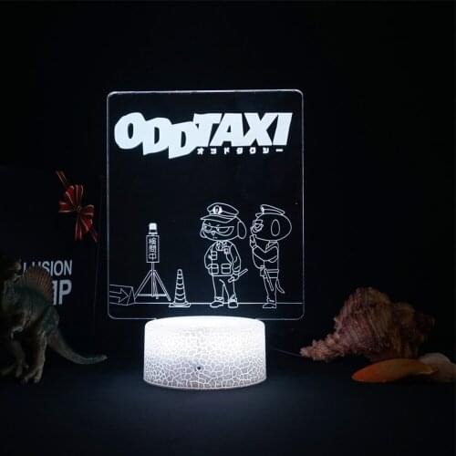 Cartoon CharacterODDTAXI Door Brother Small Night Light LED Panel Light Room Bedroom Decoration Cute Birthday Gift For Friends