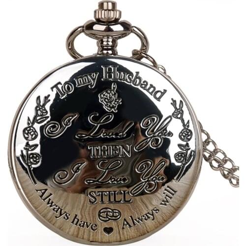 New Fashion To My Husband Design Quartz Pocket Watches Casual FOB Chain Pocket Watch Best Gifts For Husband Dropshipping