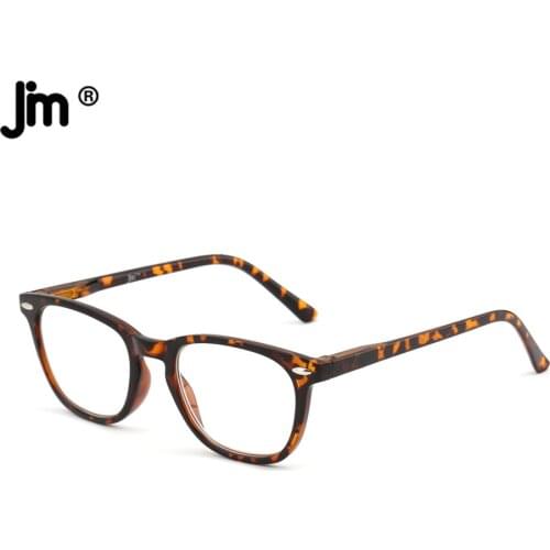 JM Vintage Square Reading Glasses Spring Hinge Women Men Magnifier Presbyopic Diopter