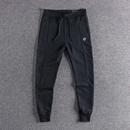 Simple embroidery European and American trend three-dimensional slim Leggings mens casual pants sportswear trouser XL on sale