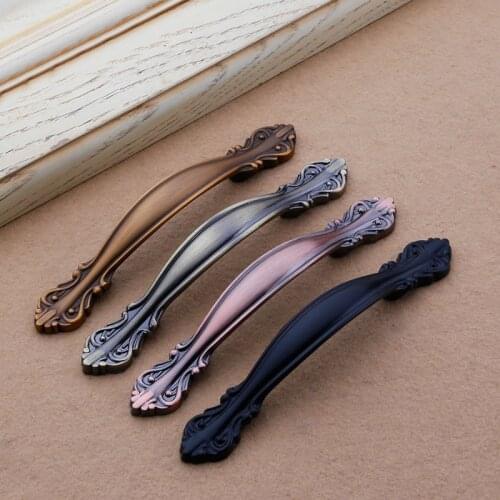 European Zinc Alloy Cabinet Handles Drawer Knobs Kitchen Cupboard Handles Door Pulls White Black Furniture Handle Hardware